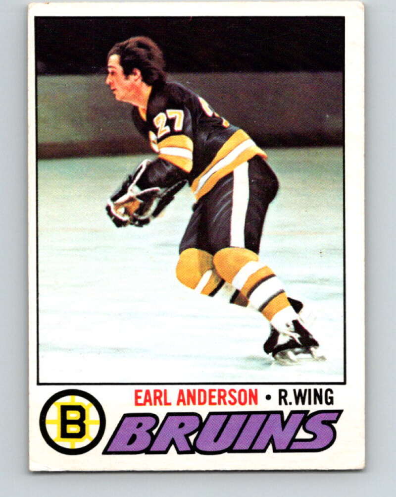 1977-78 O-Pee-Chee #114 Earl Anderson  RC Rookie Boston Bruins  V13676