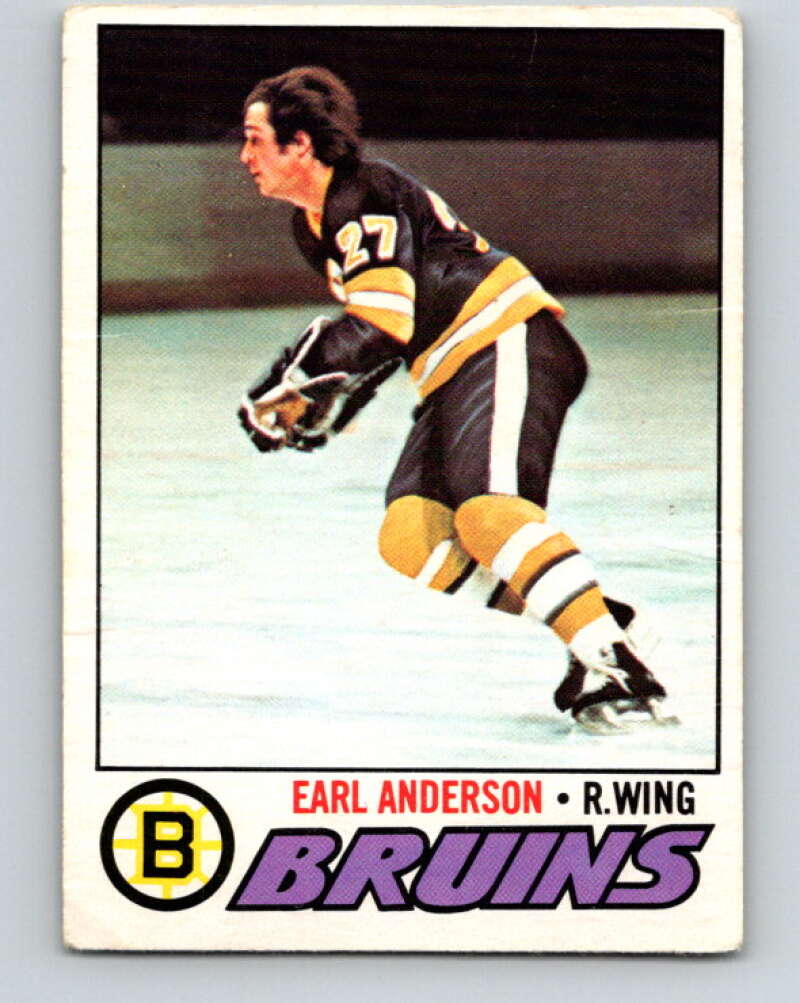 1977-78 O-Pee-Chee #114 Earl Anderson  RC Rookie Boston Bruins  V13681