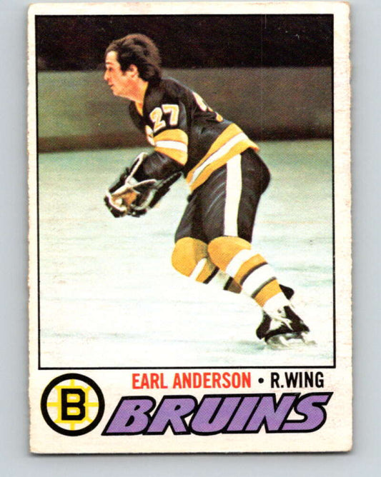 1977-78 O-Pee-Chee #114 Earl Anderson  RC Rookie Boston Bruins  V13683