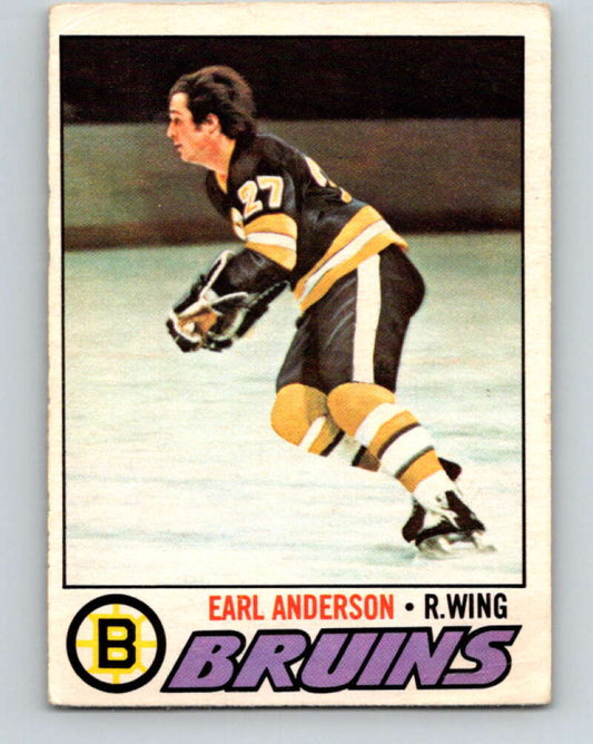 1977-78 O-Pee-Chee #114 Earl Anderson  RC Rookie Boston Bruins  V13684