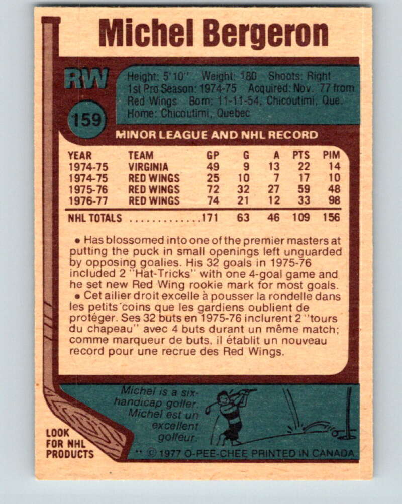 1977-78 O-Pee-Chee #159 Michel Bergeron  New York Islanders  V14033