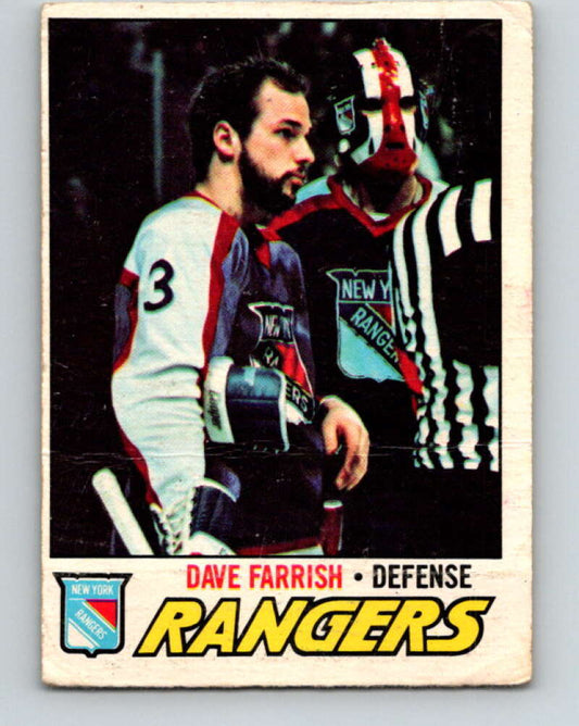 1977-78 O-Pee-Chee #179 Dave Farrish  RC Rookie New York Rangers  V14192