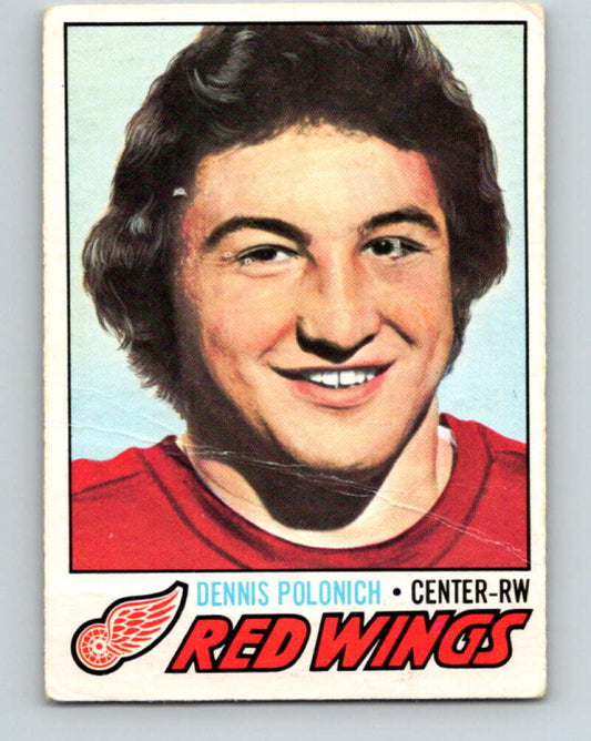 1977-78 O-Pee-Chee #228 Dennis Polonich  RC Rookie Detroit Red Wings  V14556