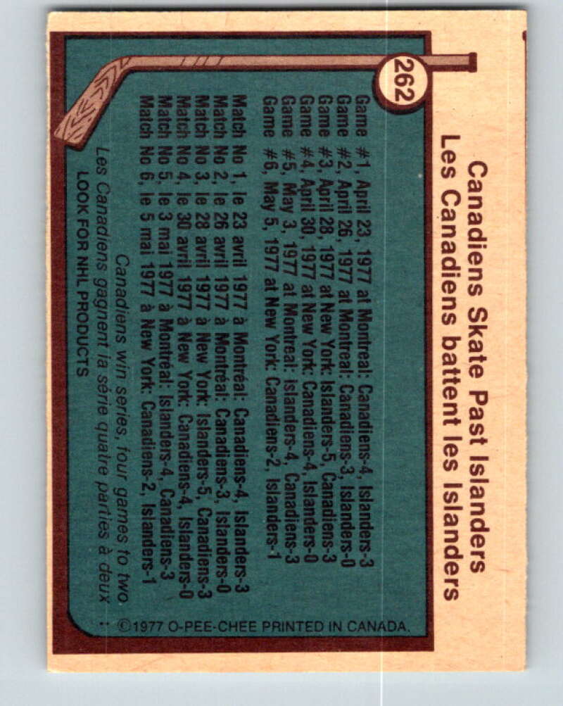 1977-78 O-Pee-Chee #262 Stanley Cup Semi-Finals  V14799