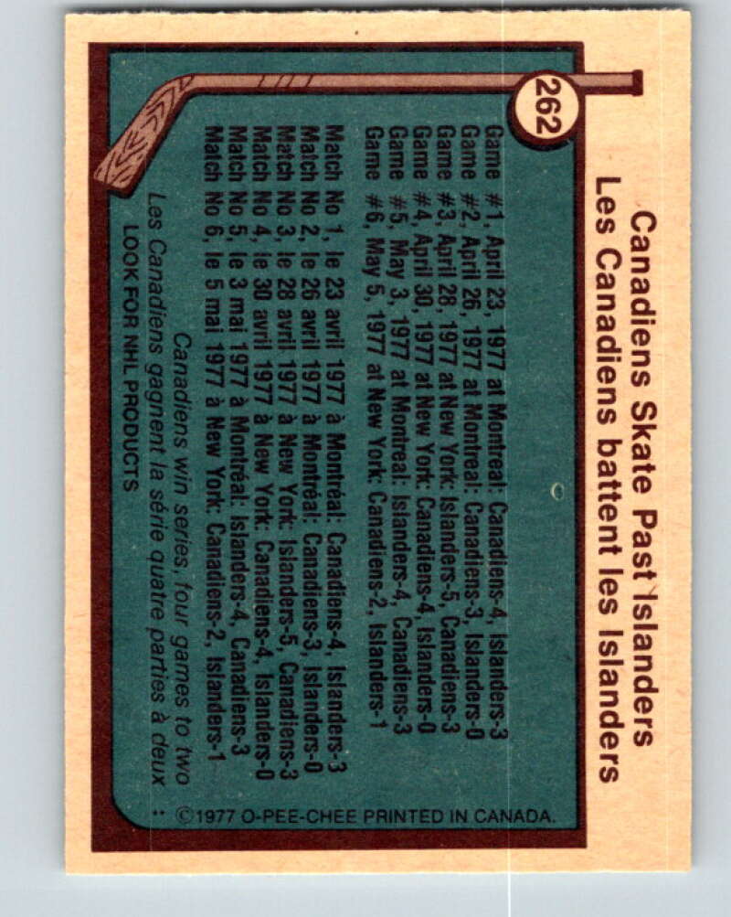 1977-78 O-Pee-Chee #262 Stanley Cup Semi-Finals  V14800