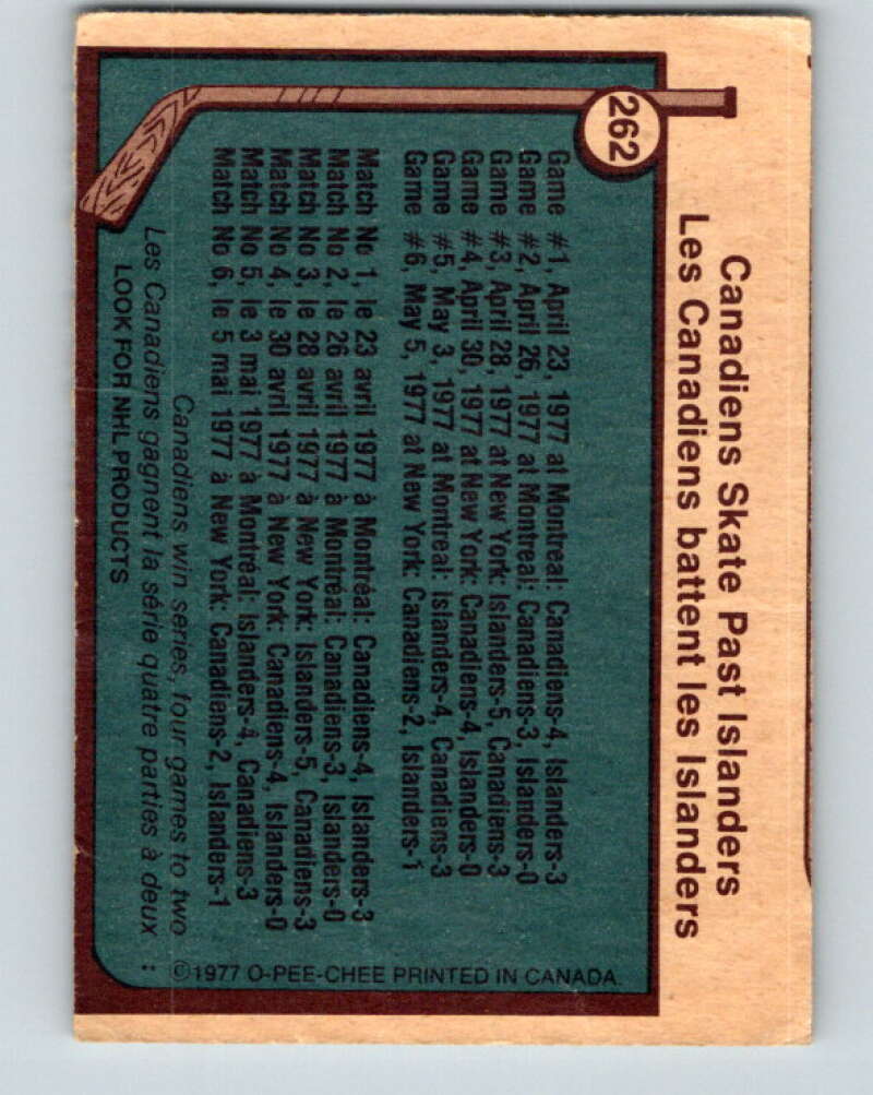 1977-78 O-Pee-Chee #262 Stanley Cup Semi-Finals  V14802