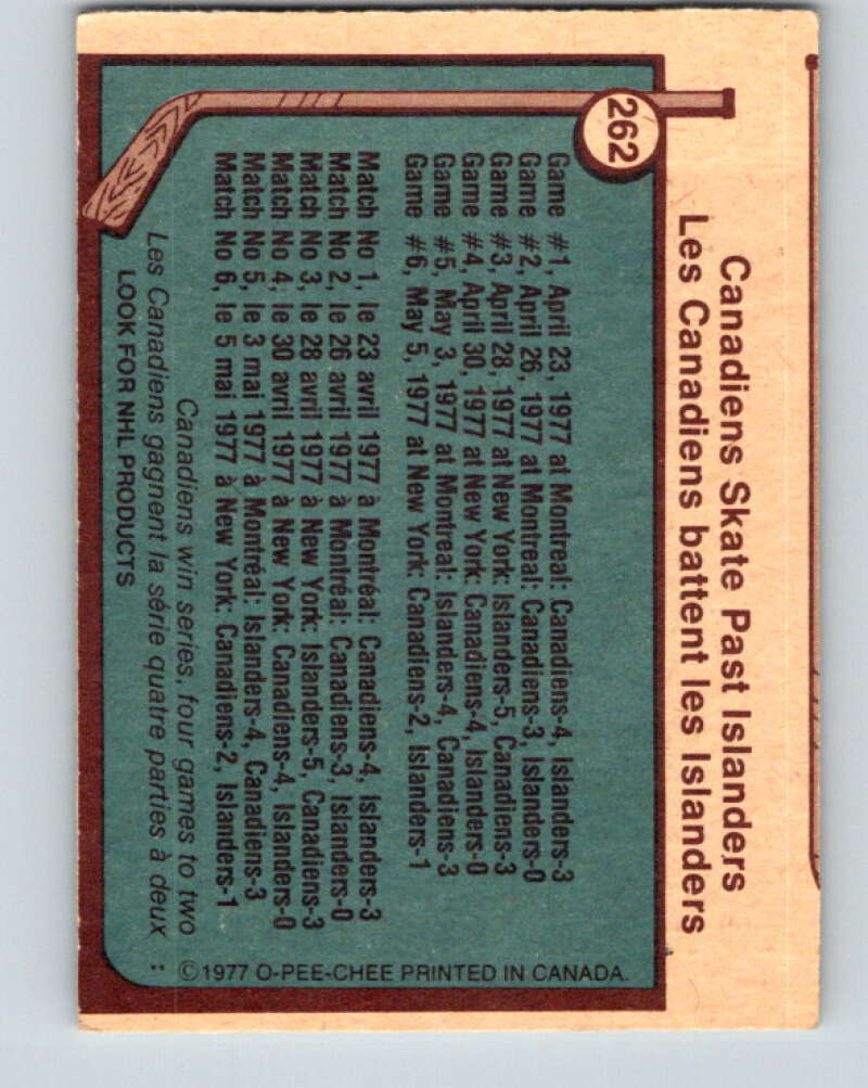 1977-78 O-Pee-Chee #262 Stanley Cup Semi-Finals  V14803