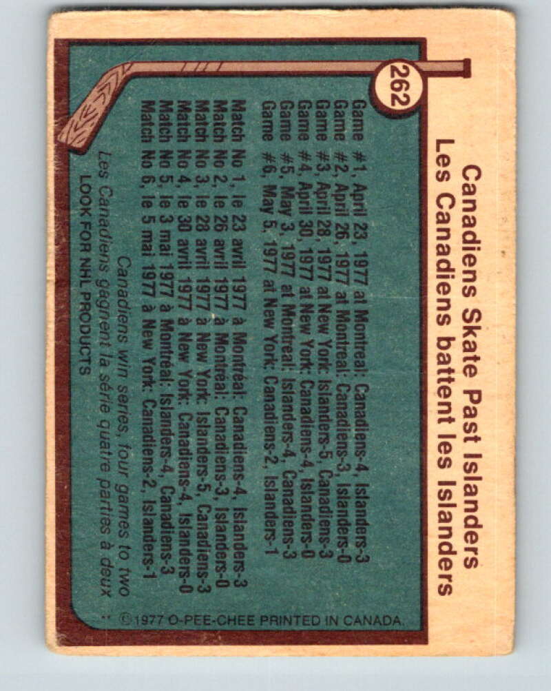 1977-78 O-Pee-Chee #262 Stanley Cup Semi-Finals  V14807