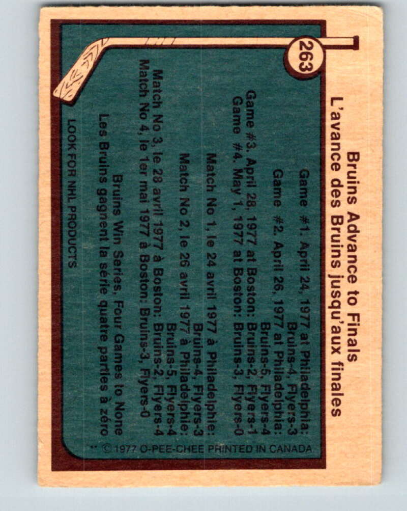 1977-78 O-Pee-Chee #263 Stanley Cup Semi-Finals  Boston Bruins  V14809
