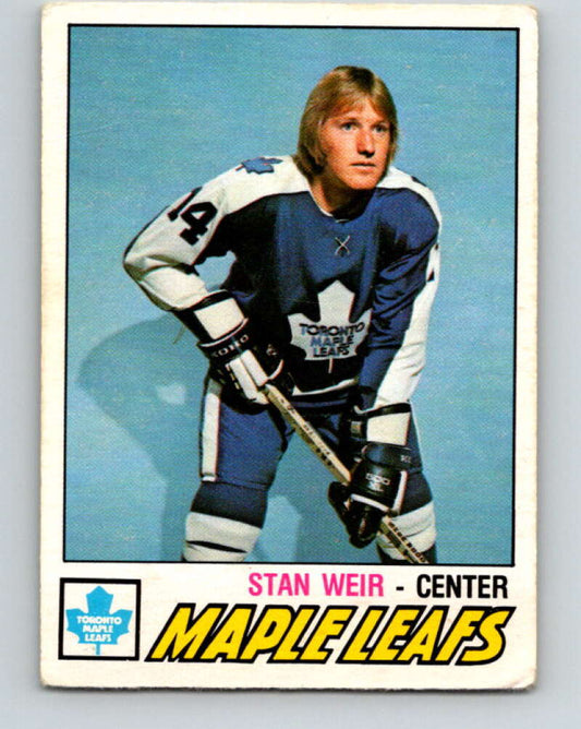 1977-78 O-Pee-Chee #356 Stan Weir  Toronto Maple Leafs  V15534