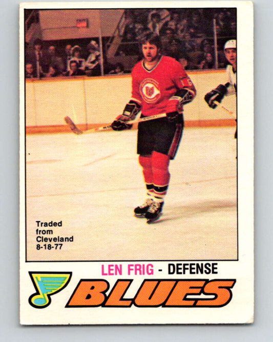 1977-78 O-Pee-Chee #384 Len Frig  St. Louis Blues  V15734