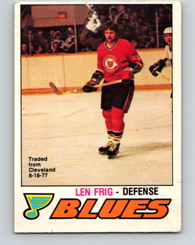 1977-78 O-Pee-Chee #384 Len Frig  St. Louis Blues  V15736