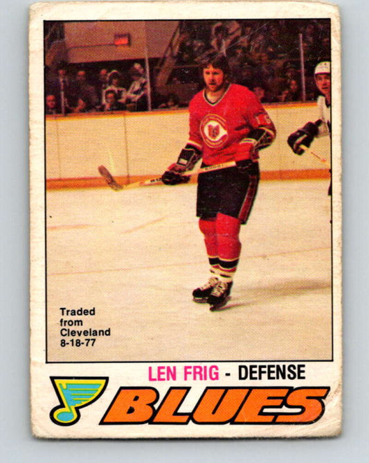 1977-78 O-Pee-Chee #384 Len Frig  St. Louis Blues  V15737