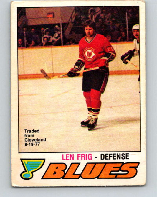 1977-78 O-Pee-Chee #384 Len Frig  St. Louis Blues  V15738