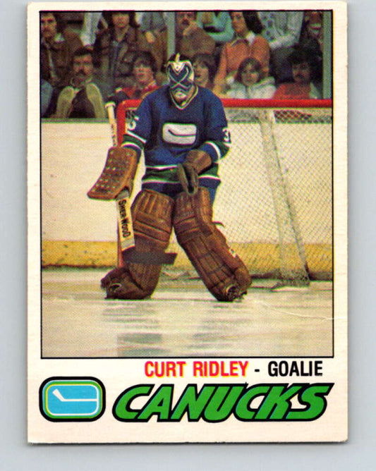1977-78 O-Pee-Chee #395 Curt Ridley  Vancouver Canucks  V15835