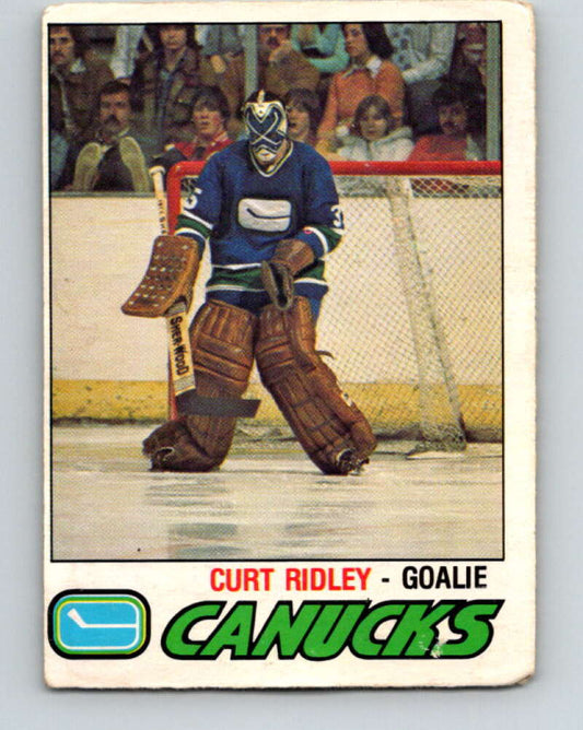 1977-78 O-Pee-Chee #395 Curt Ridley  Vancouver Canucks  V15838