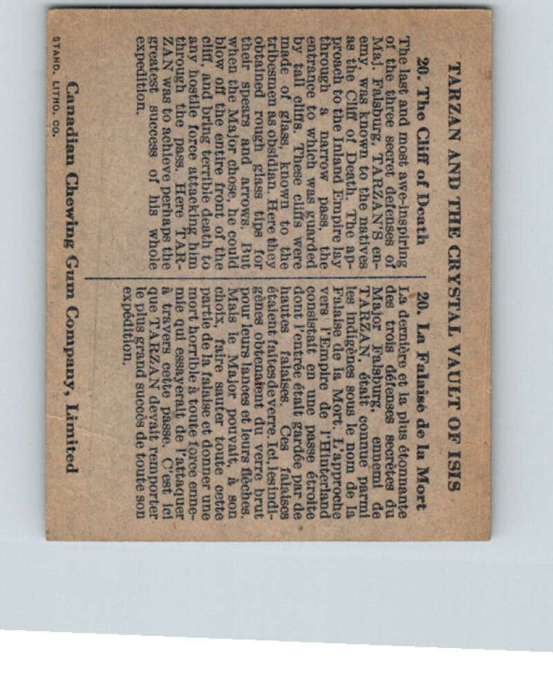 1934Tarzan Cryastal Vault of Isis #20 Cliff of Death  V16358