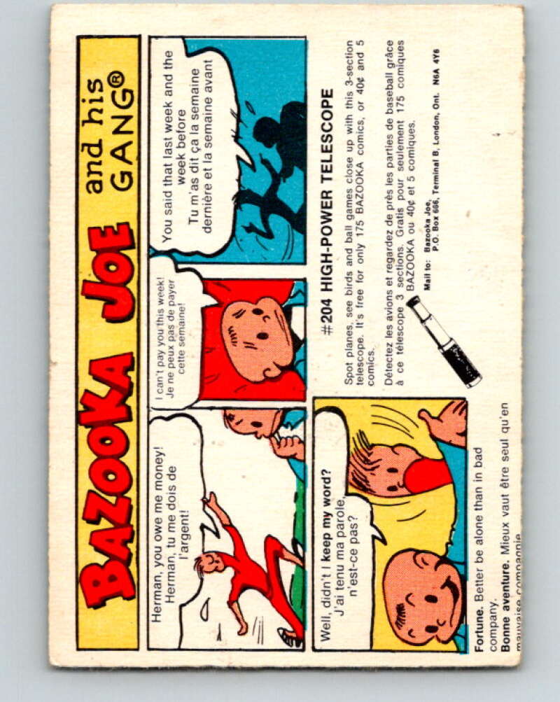 1970's O-Pee-Chee Bazooka Joe and his Gang #15  V16428