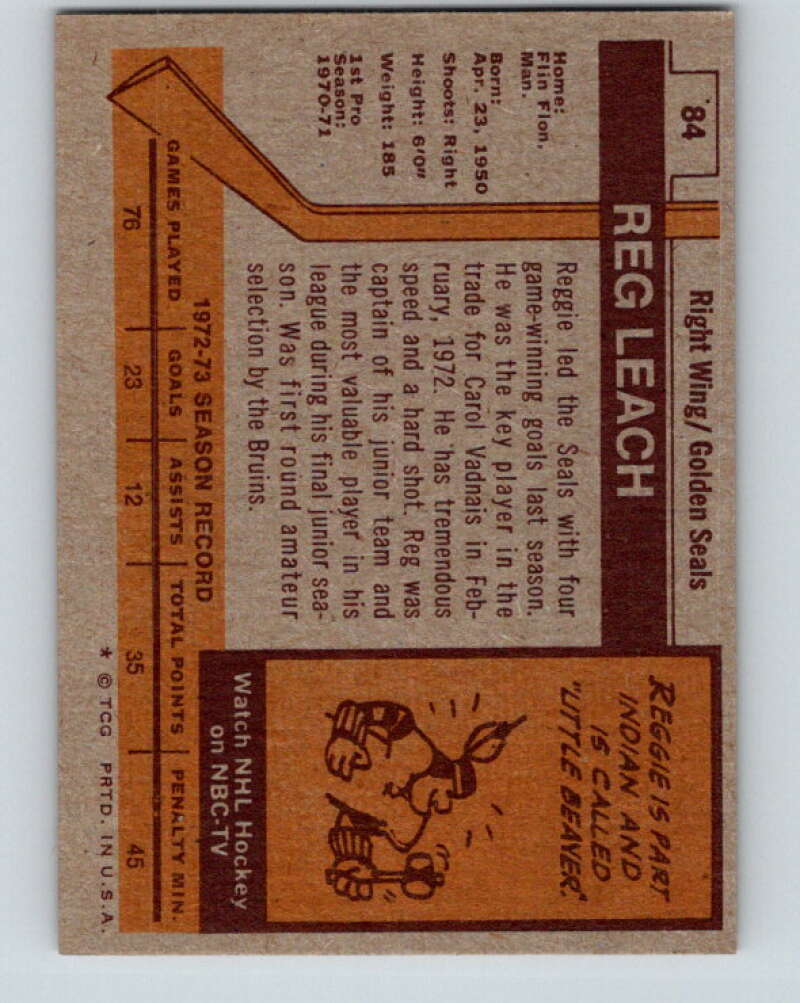 1973-74 Topps #84 Reggie Leach  California Golden Seals  V16652
