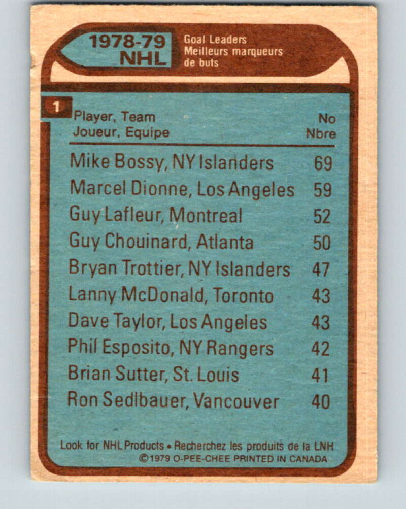 1979-80 O-Pee-Chee #1 Bossy/Dionne/Lafleur LL  V16710