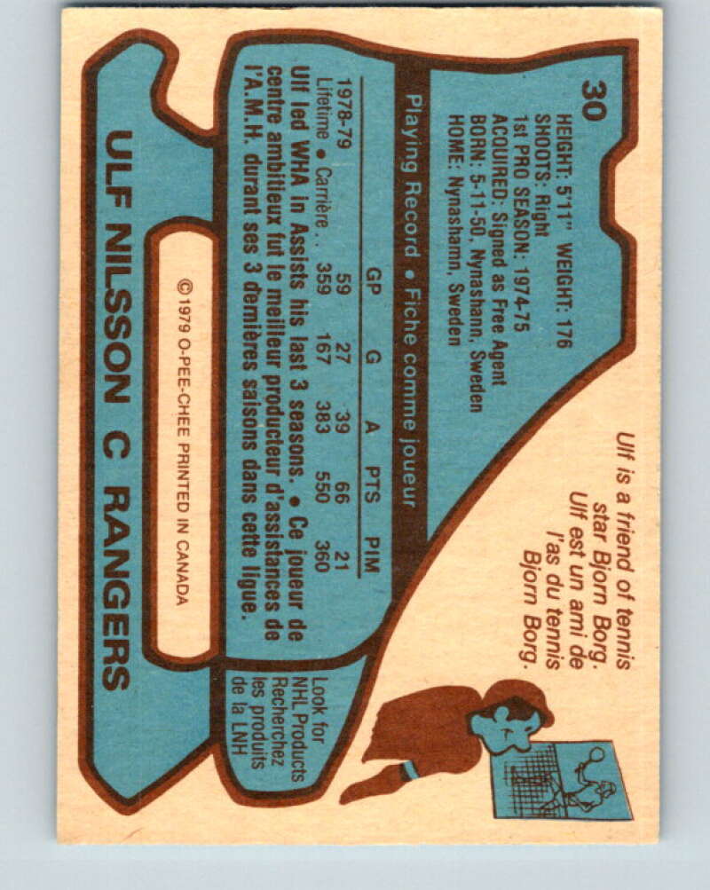 1979-80 O-Pee-Chee #30 Ulf Nilsson  New York Rangers  V17001