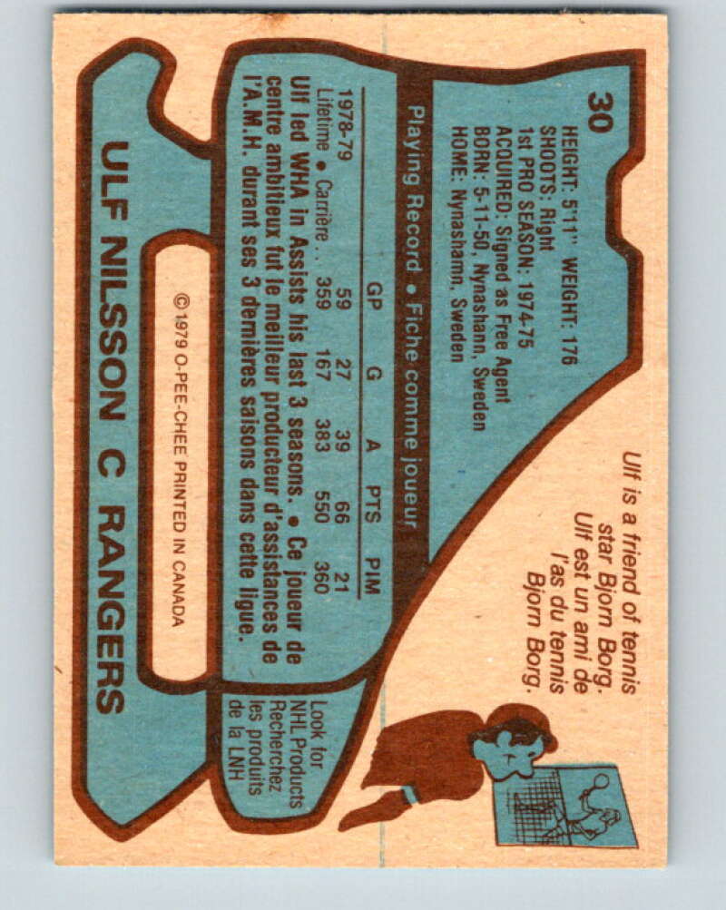 1979-80 O-Pee-Chee #30 Ulf Nilsson  New York Rangers  V17008
