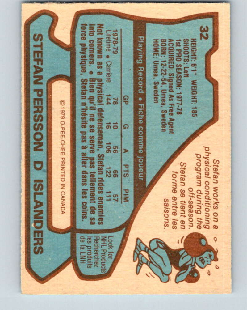 1979-80 O-Pee-Chee #32 Stefan Persson  New York Islanders  V17034