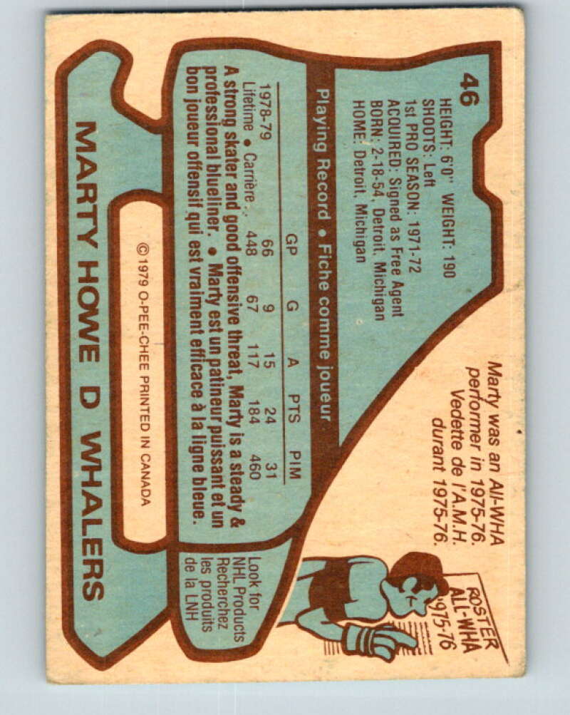 1979-80 O-Pee-Chee #46 Marty Howe  Hartford Whalers  V17165