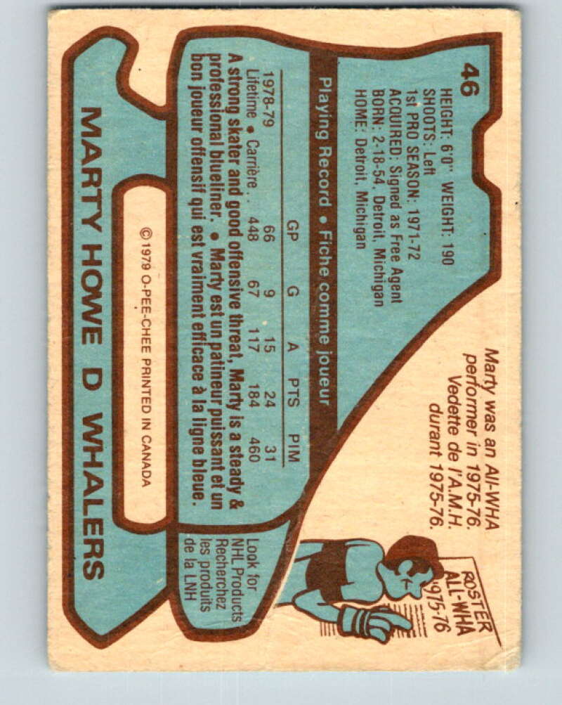 1979-80 O-Pee-Chee #46 Marty Howe  Hartford Whalers  V17167