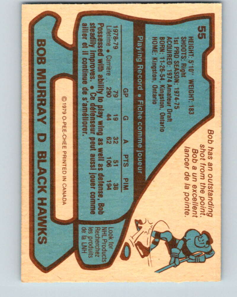 1979-80 O-Pee-Chee #55 Bob Murray  Chicago Blackhawks  V17244