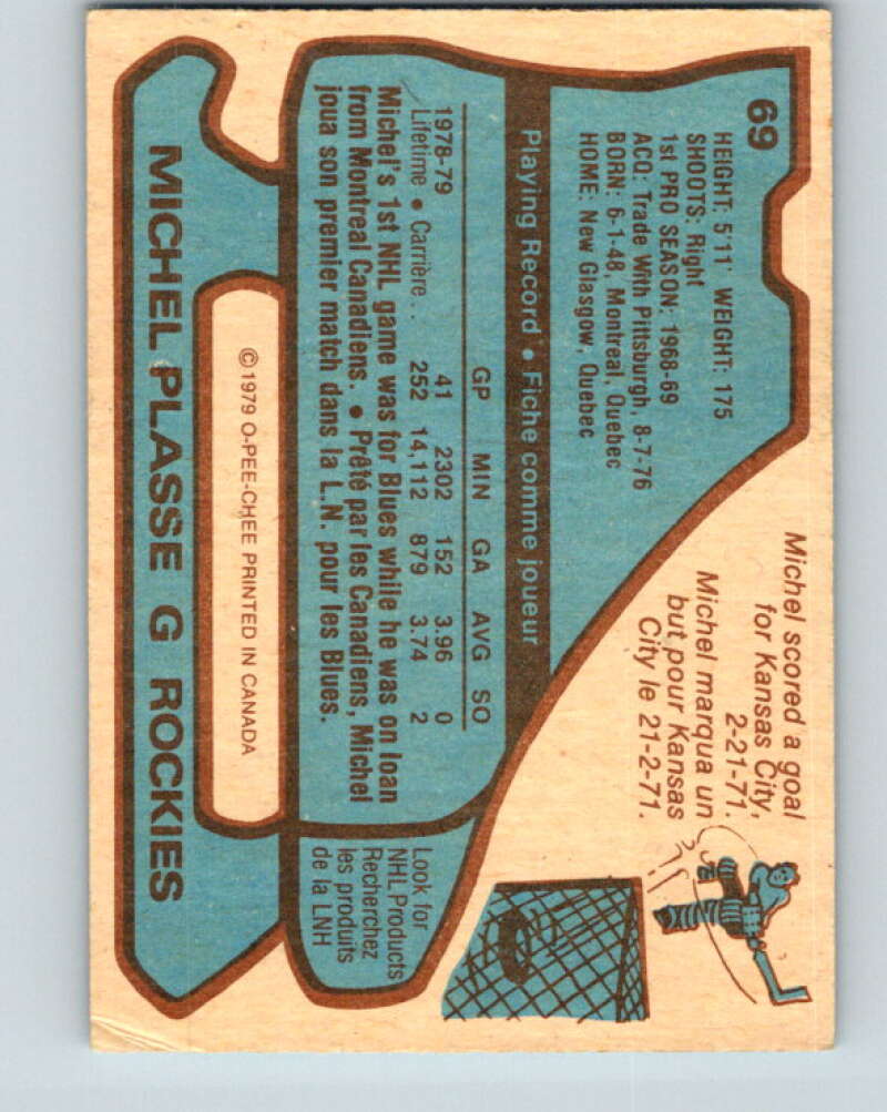 1979-80 O-Pee-Chee #69 Michel Plasse  Colorado Rockies  V17372