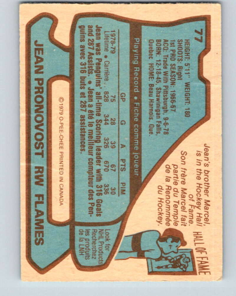 1979-80 O-Pee-Chee #77 Jean Pronovost  Atlanta Flames  V17429