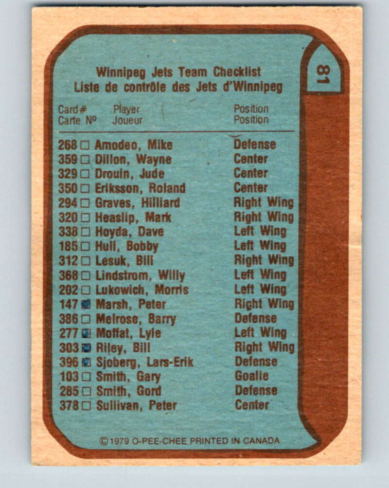 1979-80 O-Pee-Chee #81 Emblem Jets TC  Winnipeg Jets  V17465