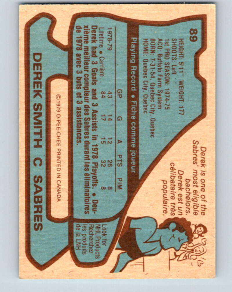 1979-80 O-Pee-Chee #89 Derek Smith  Buffalo Sabres  V17520