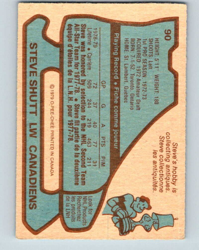 1979-80 O-Pee-Chee #90 Steve Shutt  Montreal Canadiens  V17526