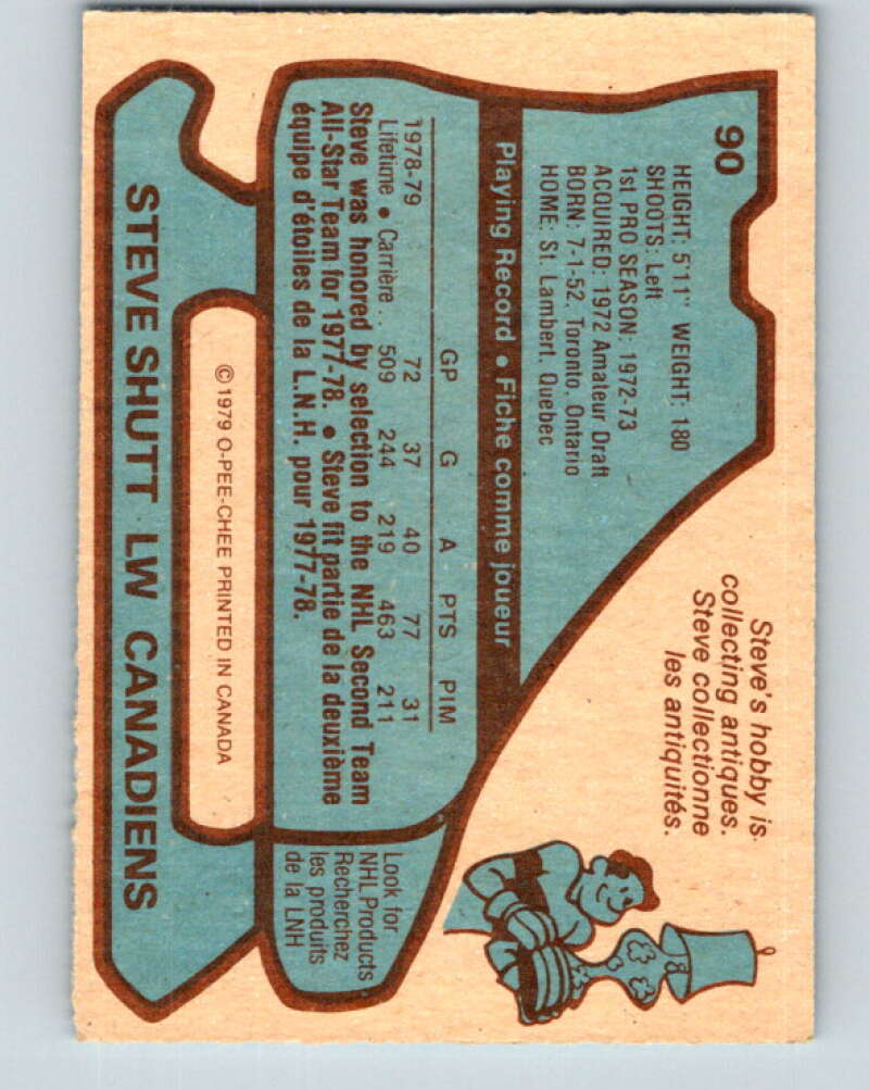 1979-80 O-Pee-Chee #90 Steve Shutt  Montreal Canadiens  V17531