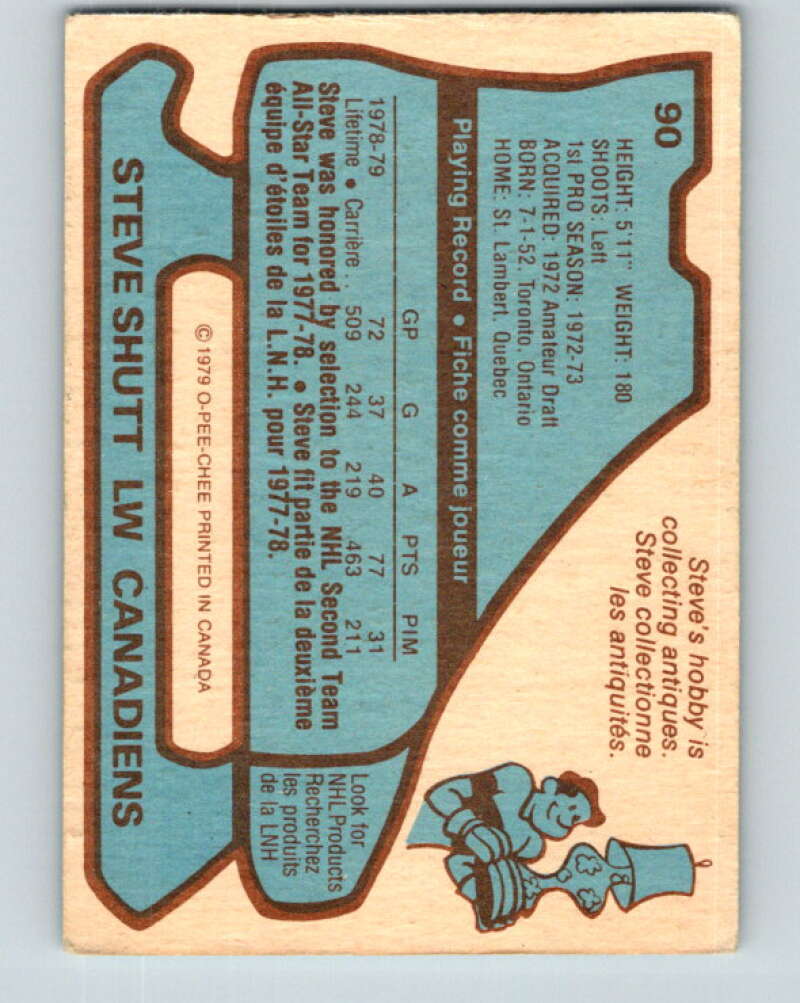 1979-80 O-Pee-Chee #90 Steve Shutt  Montreal Canadiens  V17532