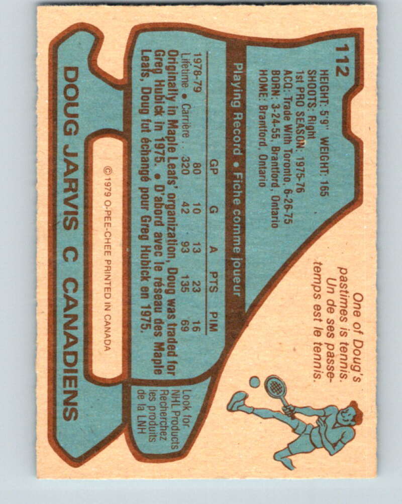 1979-80 O-Pee-Chee #112 Doug Jarvis  Montreal Canadiens  V17743