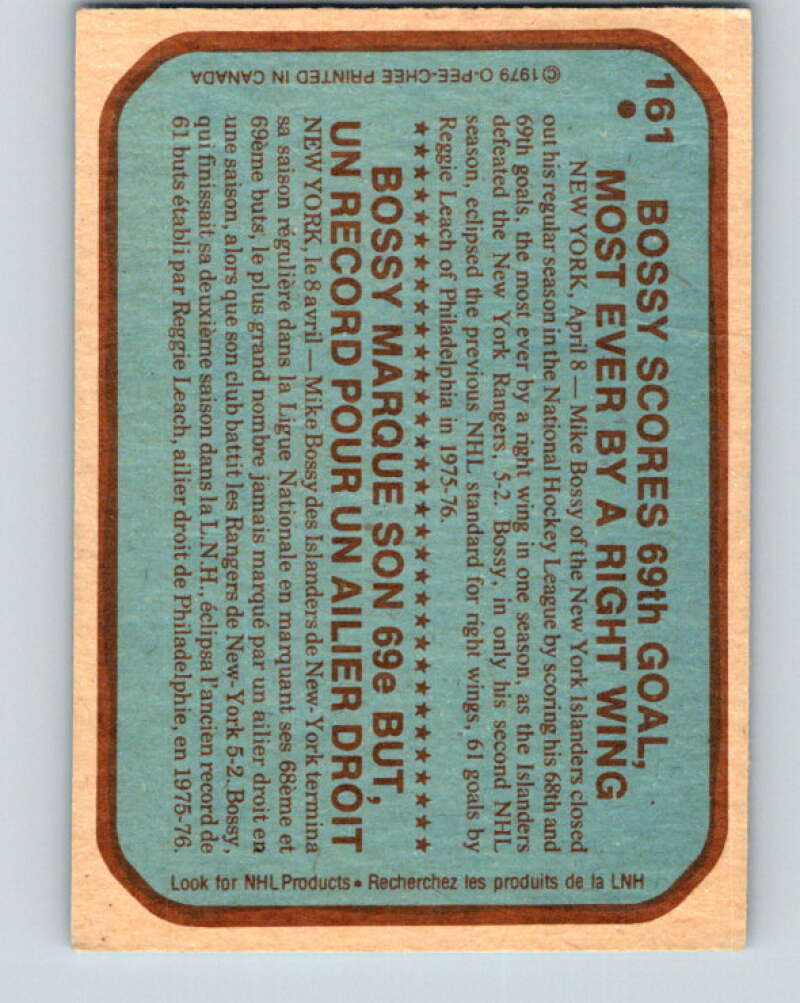 1979-80 O-Pee-Chee #161 Mike Bossy RB  New York Islanders  V18193