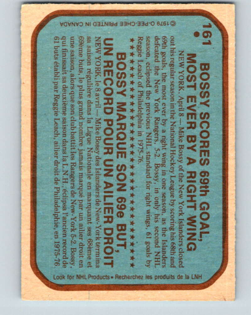 1979-80 O-Pee-Chee #161 Mike Bossy RB  New York Islanders  V18195