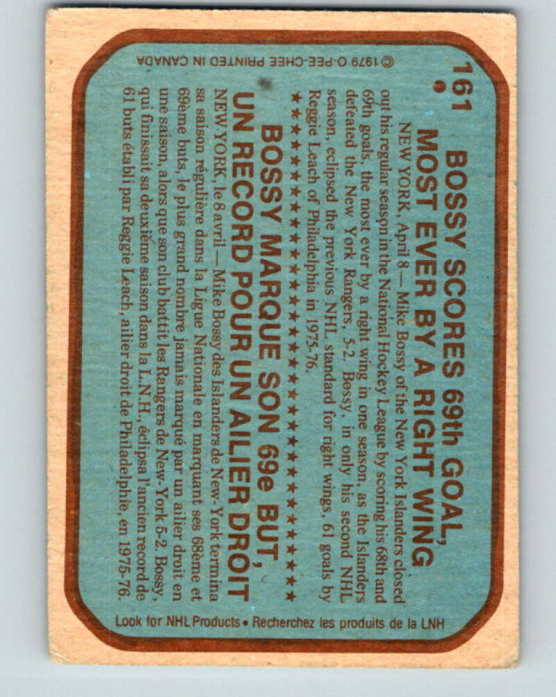 1979-80 O-Pee-Chee #161 Mike Bossy RB  New York Islanders  V18197