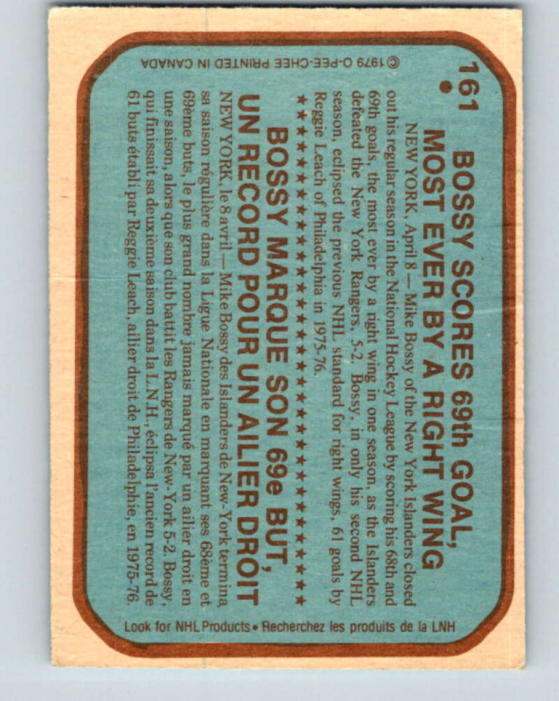 1979-80 O-Pee-Chee #161 Mike Bossy RB  New York Islanders  V18198