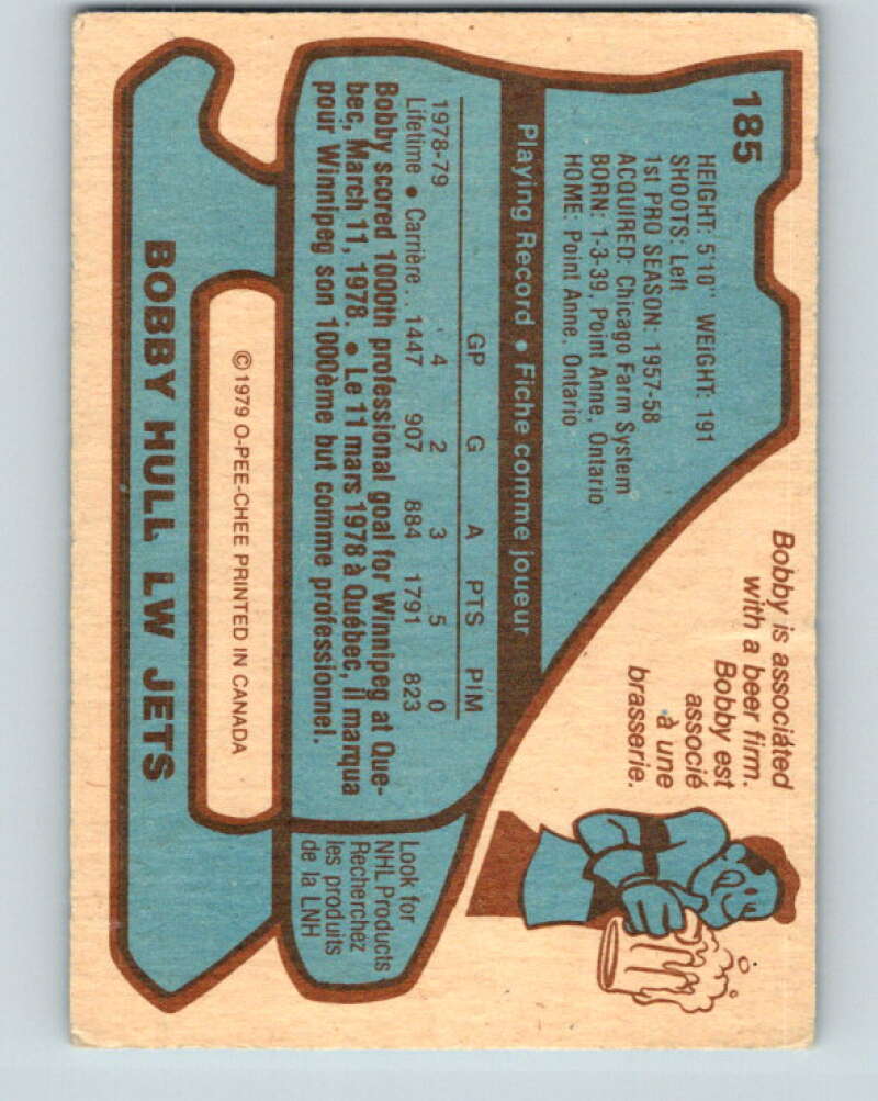 1979-80 O-Pee-Chee #185 Bobby Hull  Winnipeg Jets  V18460