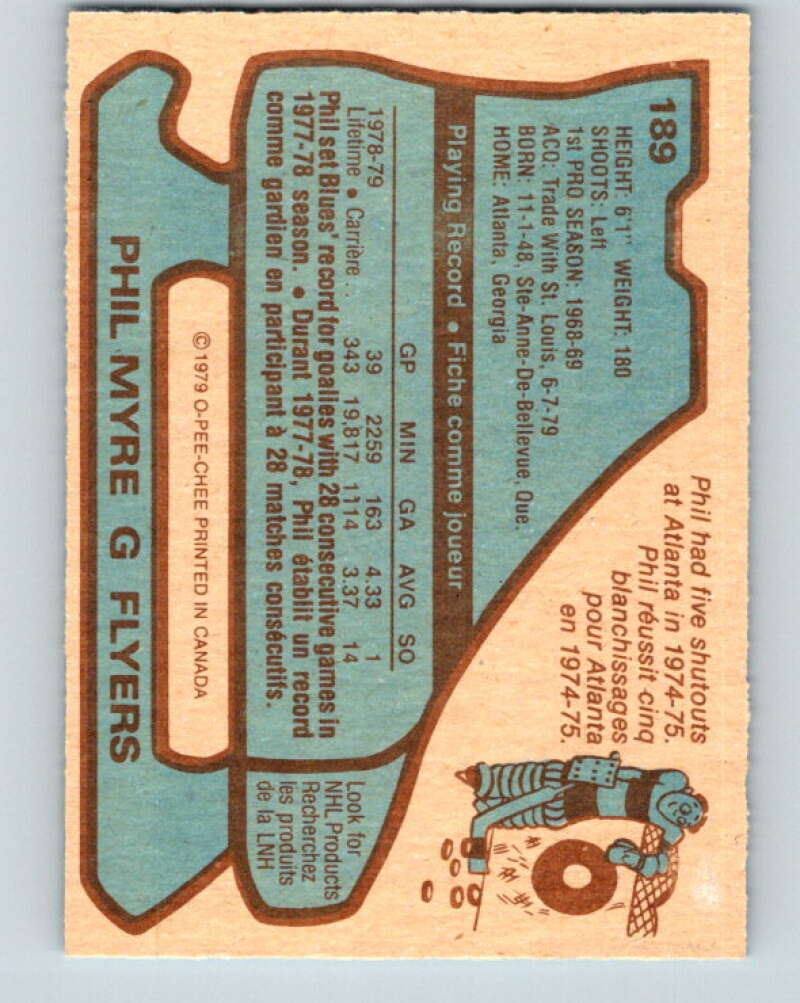 1979-80 O-Pee-Chee #189 Phil Myre  Philadelphia Flyers  V18489
