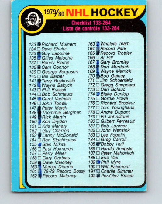 1979-80 O-Pee-Chee #237 Checklist UER   V19024