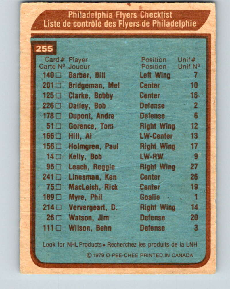 1979-80 O-Pee-Chee #255 Flyers Team CL  Philadelphia Flyers  V19211