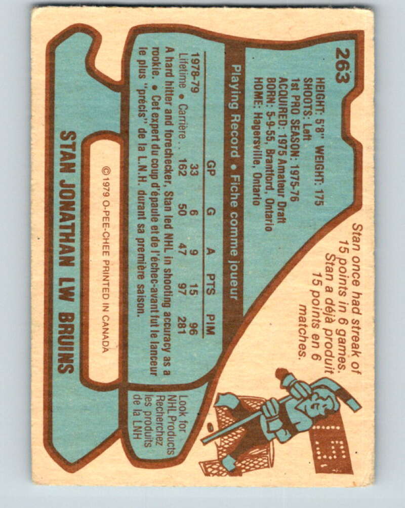 1979-80 O-Pee-Chee #263 Stan Jonathan  Boston Bruins  V19272