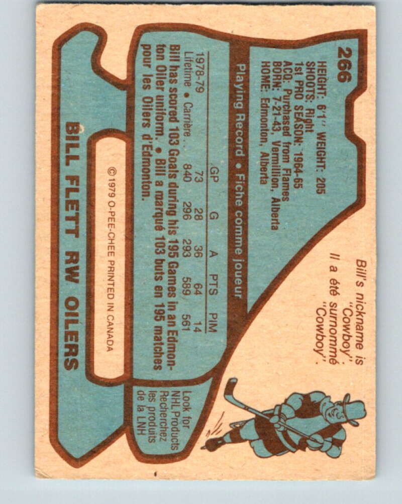 1979-80 O-Pee-Chee #266 Bill Flett  Edmonton Oilers  V19302