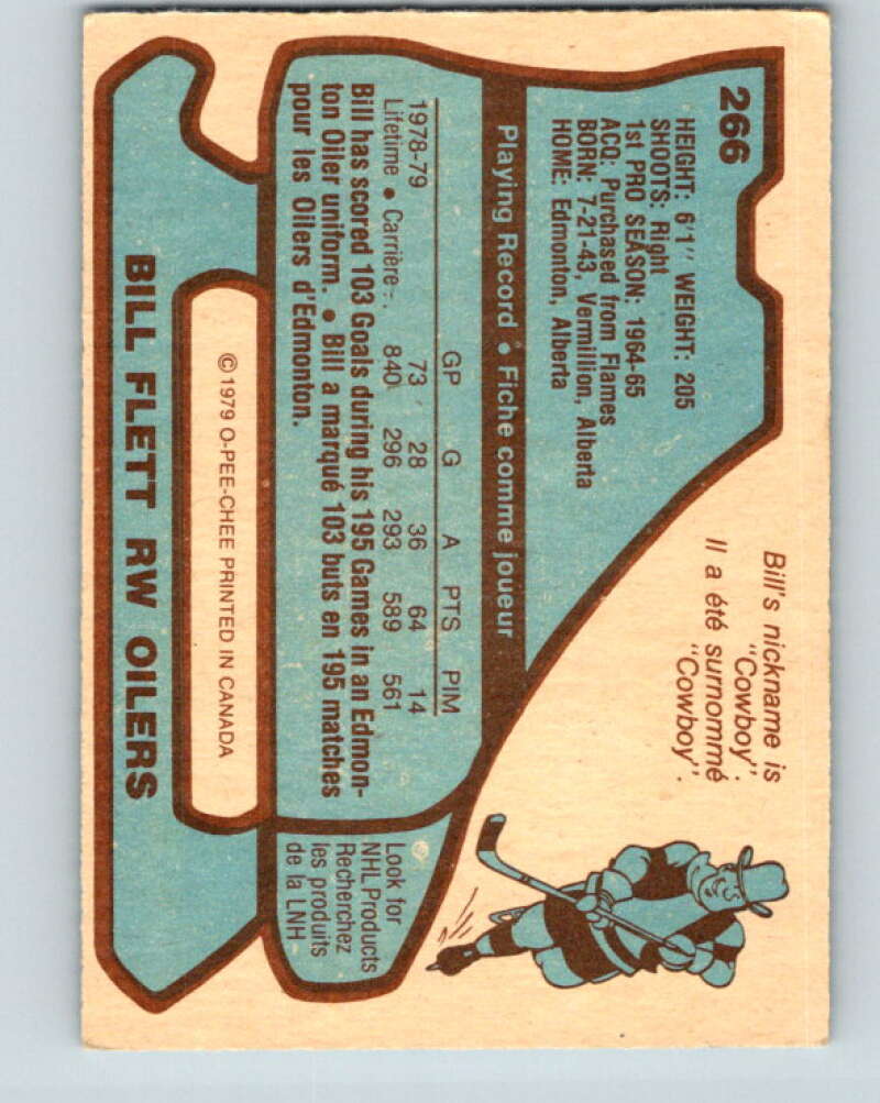 1979-80 O-Pee-Chee #266 Bill Flett  Edmonton Oilers  V19306