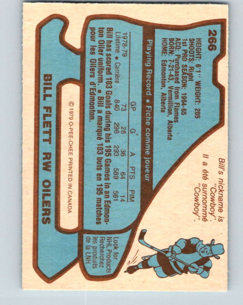 1979-80 O-Pee-Chee #266 Bill Flett  Edmonton Oilers  V19309